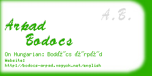 arpad bodocs business card